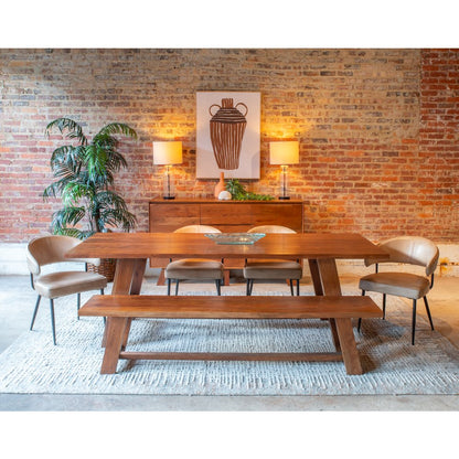 Stavanger 80" Bench in Cinnamon Brown Finish