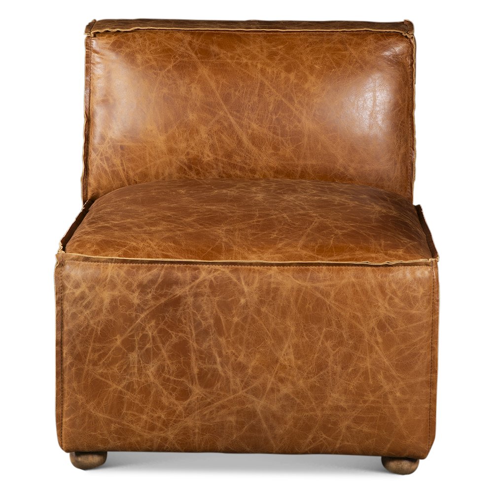 Chiavari Loft 112" Sectional Sofa in Cocoa Brown Leather