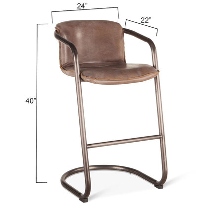Chiavari Leather Bar Chair in Chestnut