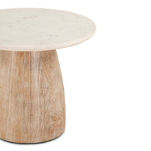 Palm Desert Round Side Table 22 White Marble Mod Base