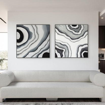 Gemstone Grace Hand Painted Framed Diptych