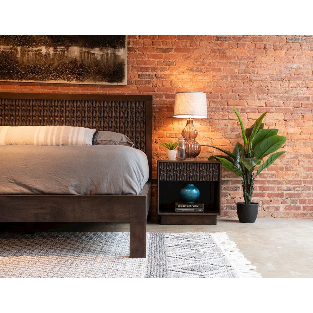 Cairo Queen Bed in Dark Java