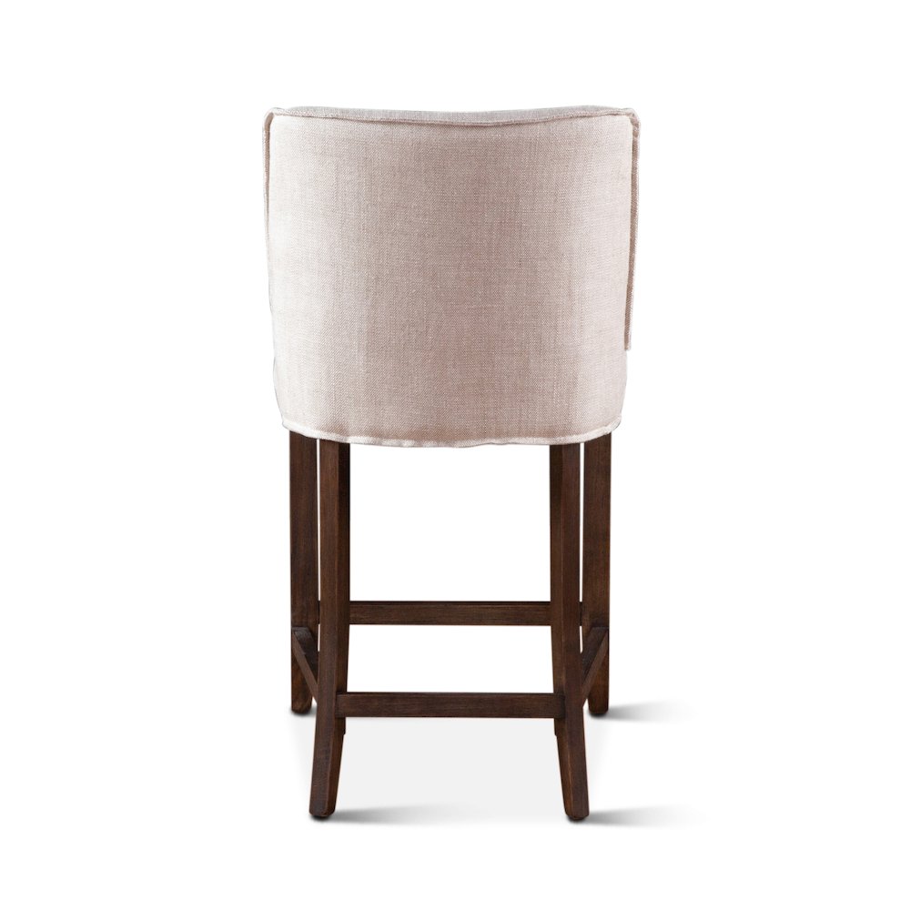 Avery 20" Counter Chair with White Linen and Dark Legs