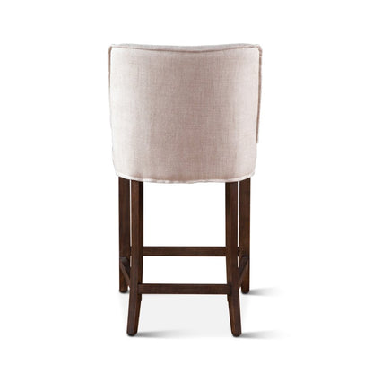 Avery 20" Counter Chair with White Linen and Dark Legs