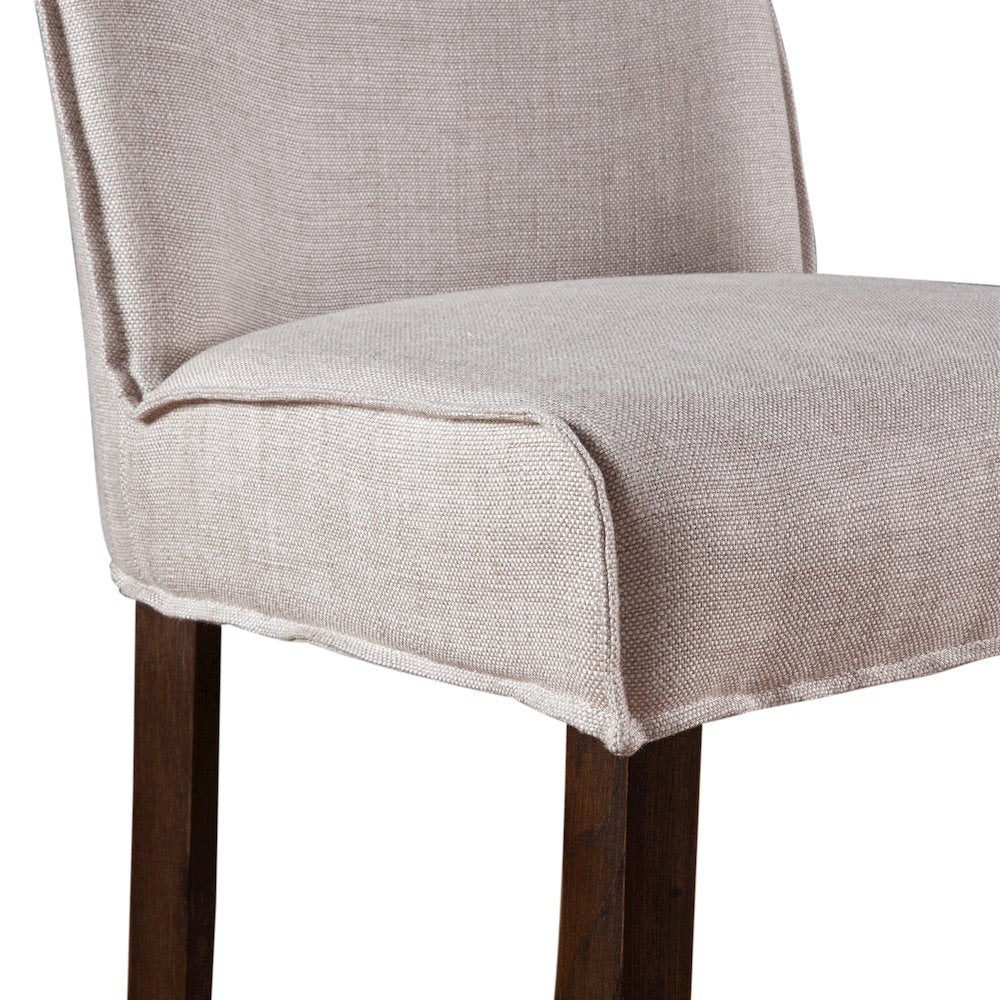 Avery 20" Counter Chair with White Linen and Dark Legs