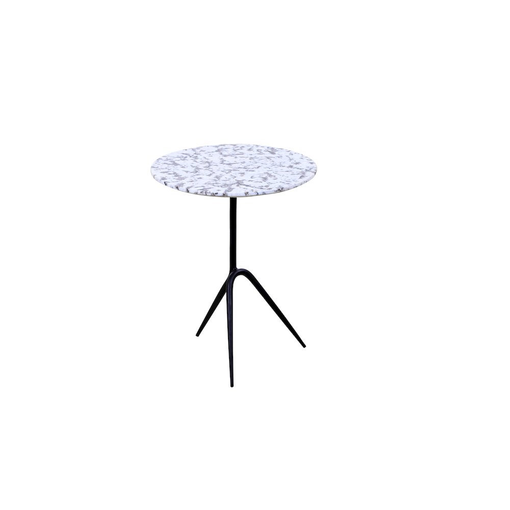 Glacier 18" Accent Table with Alaska White Marble