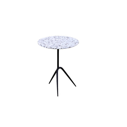Glacier 18" Accent Table with Alaska White Marble