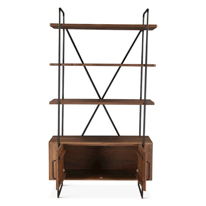 Halden Tall Bookshelf in Pecan Brown