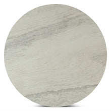 Caldera Coffee Table with White Travertine and Light Oak Base