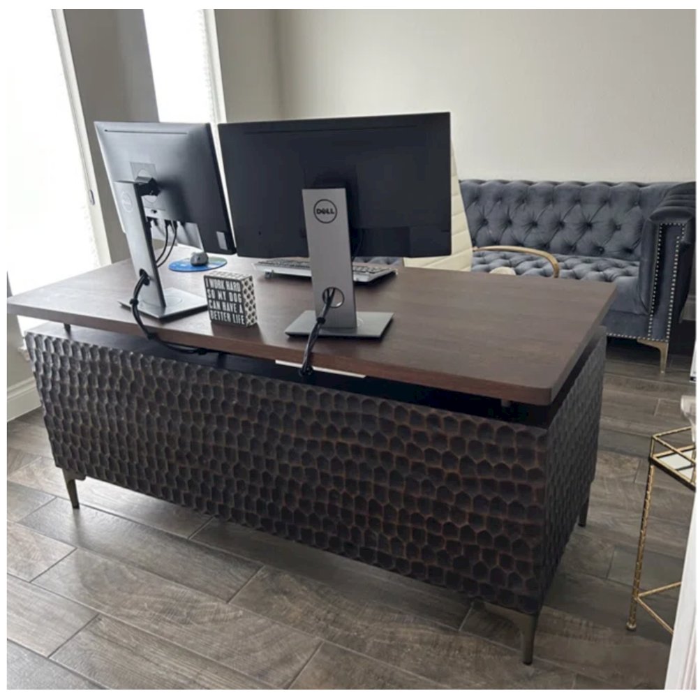 Vallarta Office Desk in Mango Wood with Two Tone Finish