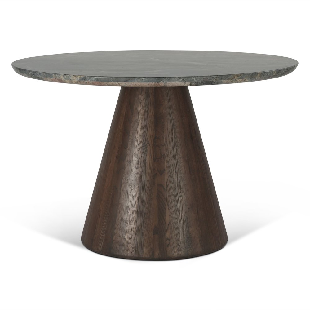 Caldera 48" Round Dining with Lava Marble and Dark Oak Base