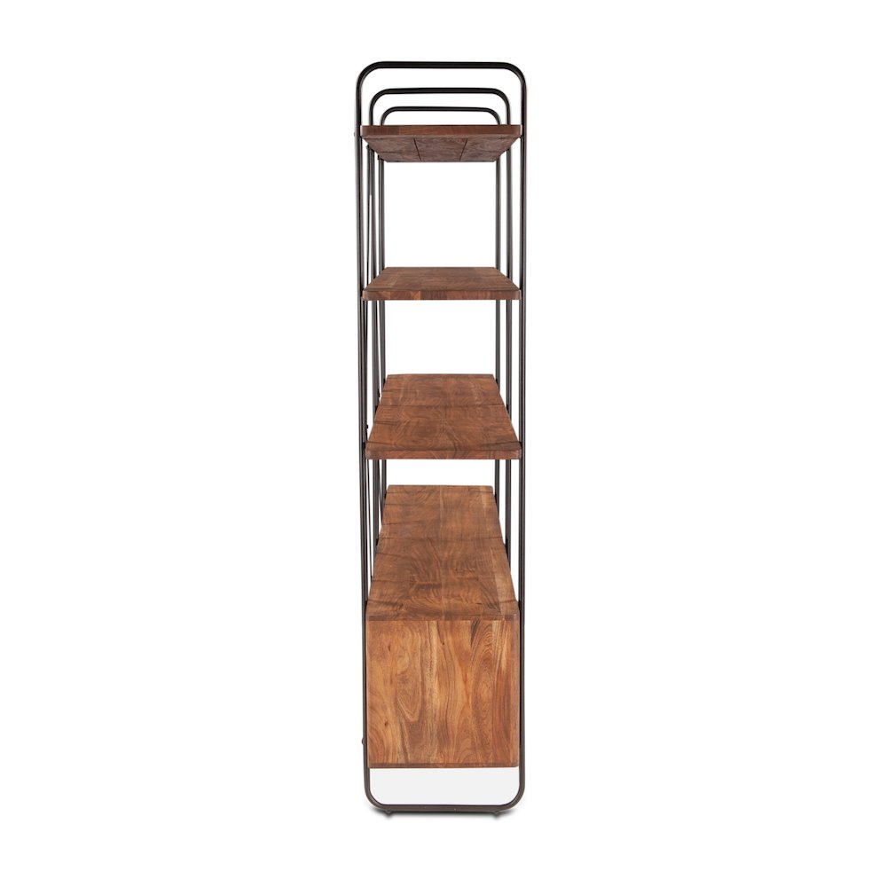 Halden Wide Bookshelf in Pecan Brown