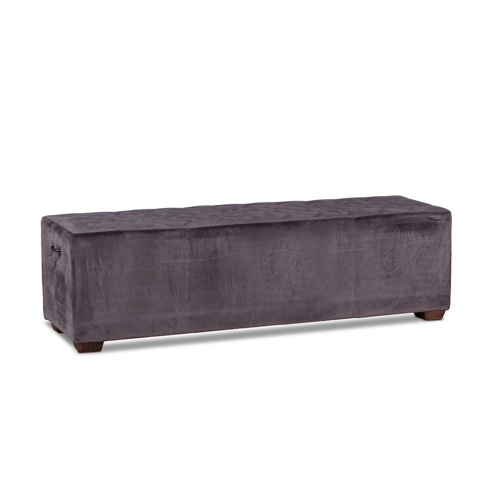 Arabella 59" Bench in Asphalt Gray Velvet