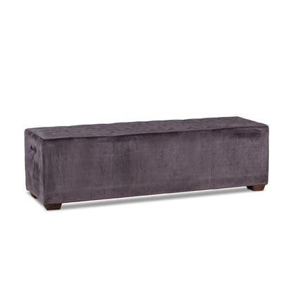 Arabella 59" Bench in Asphalt Gray Velvet