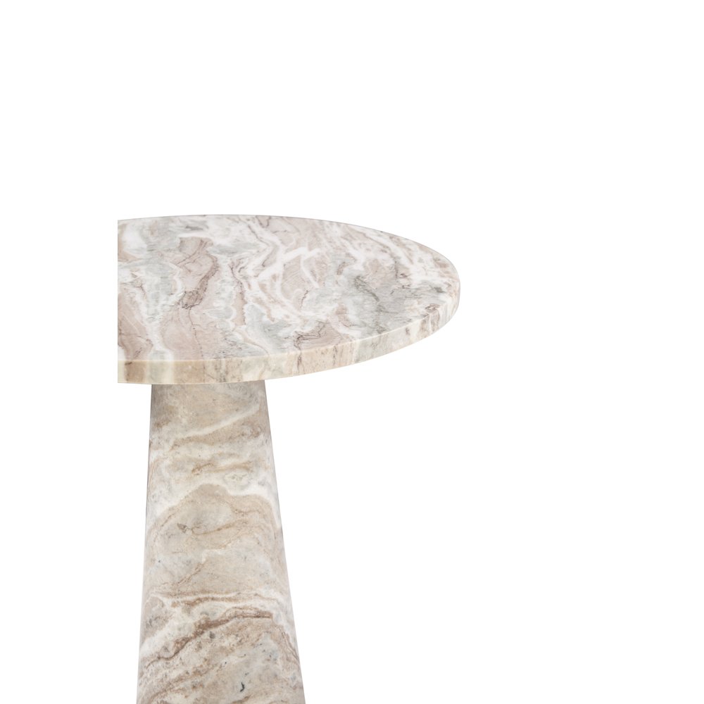 Giza 30" Round Dining Table in Brown Toronto Marble