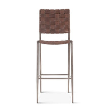 Lund 17in Buffalo Leather and Iron Bar Chair Brown