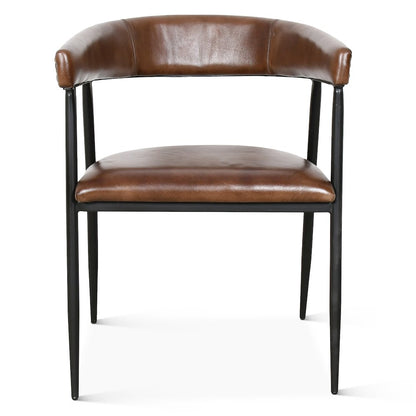 Brisbane Halstead Dining Chair in Chestnut Leather