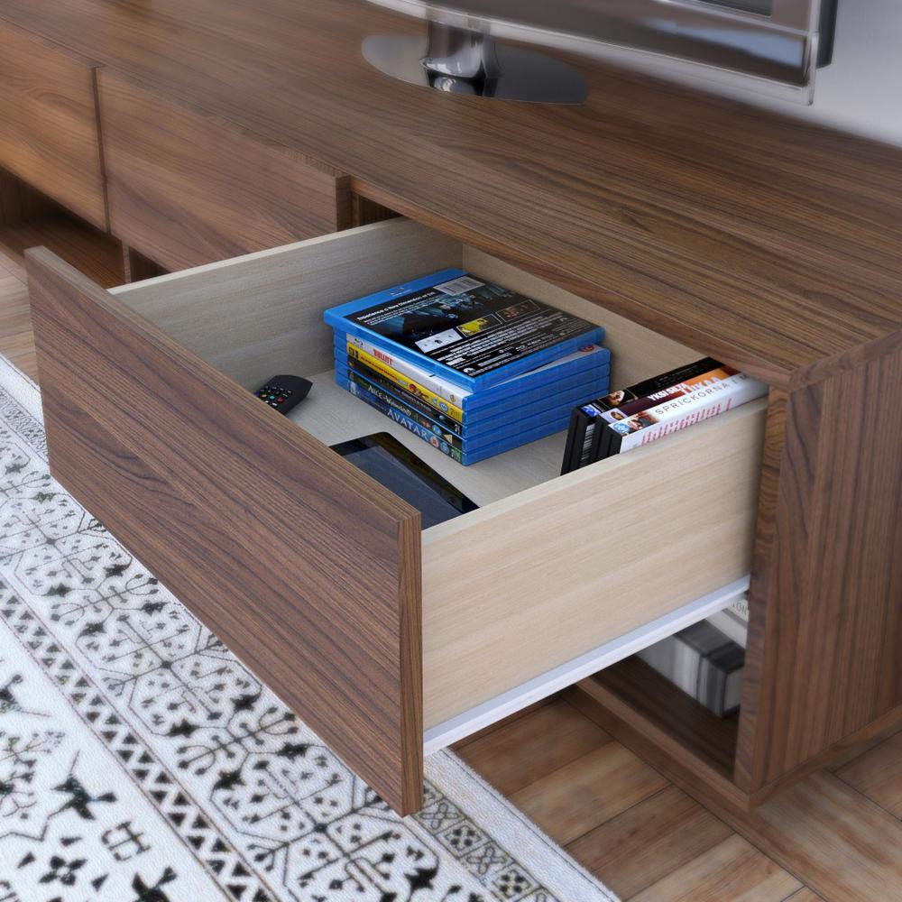 60-Inch Tv Stand With 3-Drawers, Walnut