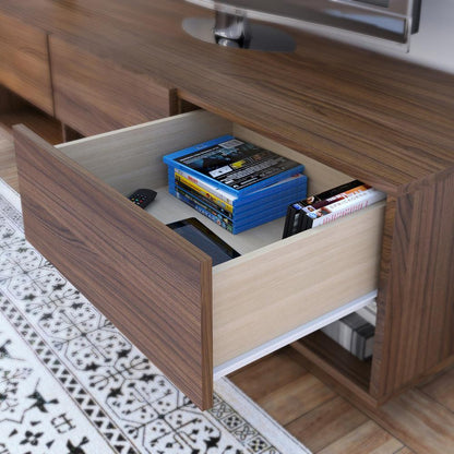60-Inch Tv Stand With 3-Drawers, Walnut