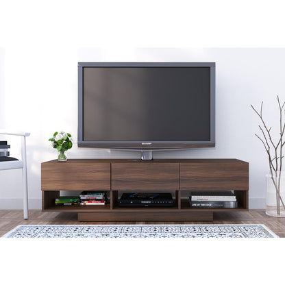 60-Inch Tv Stand With 3-Drawers, Walnut