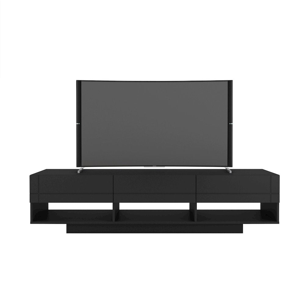 72-Inch Tv Stand With 3-Drawers In Black