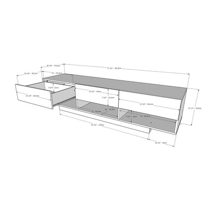 72-Inch Tv Stand With 3-Drawers, Walnut