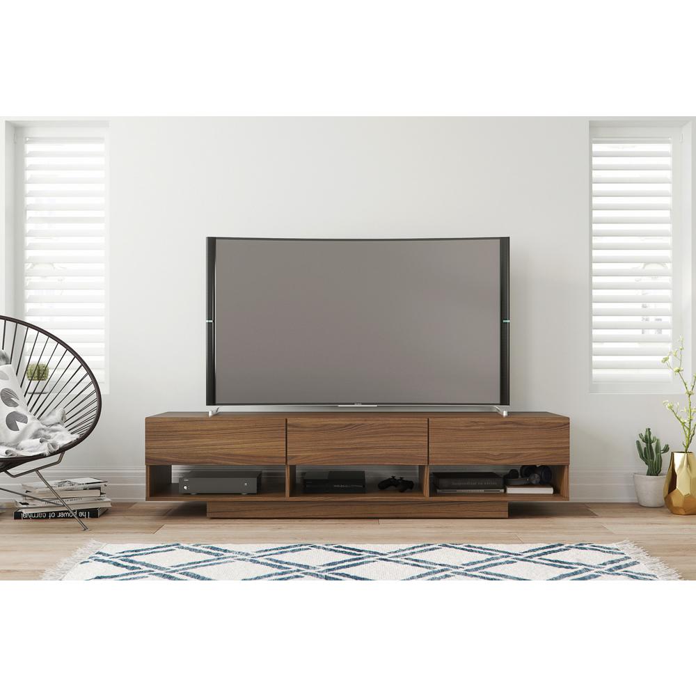 72-Inch Tv Stand With 3-Drawers, Walnut