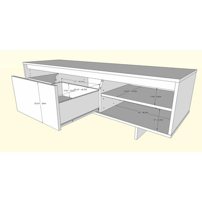 60-Inch Tv Stand With Storage, Natural Maple