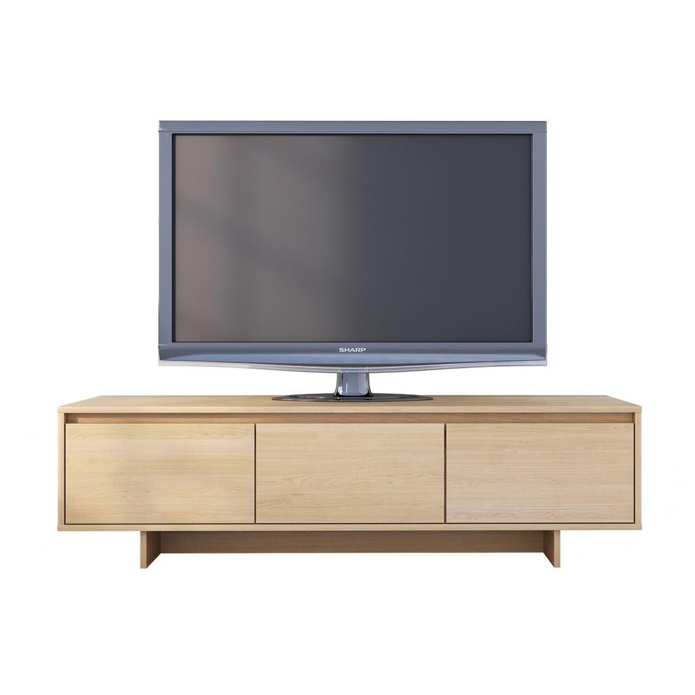 60-Inch Tv Stand With Storage, Natural Maple