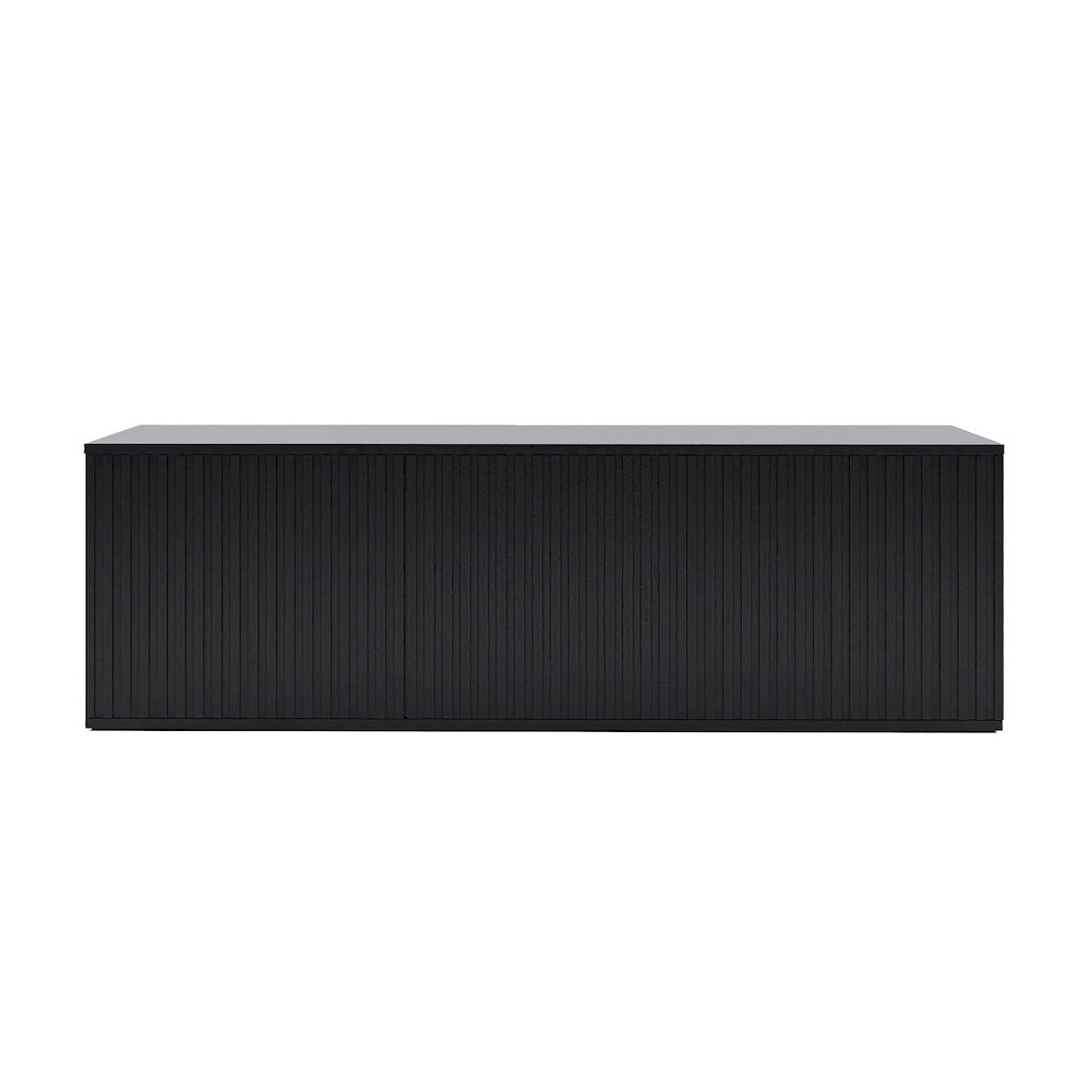 Trelisse Black 60 inch TV Stand with 3 doors