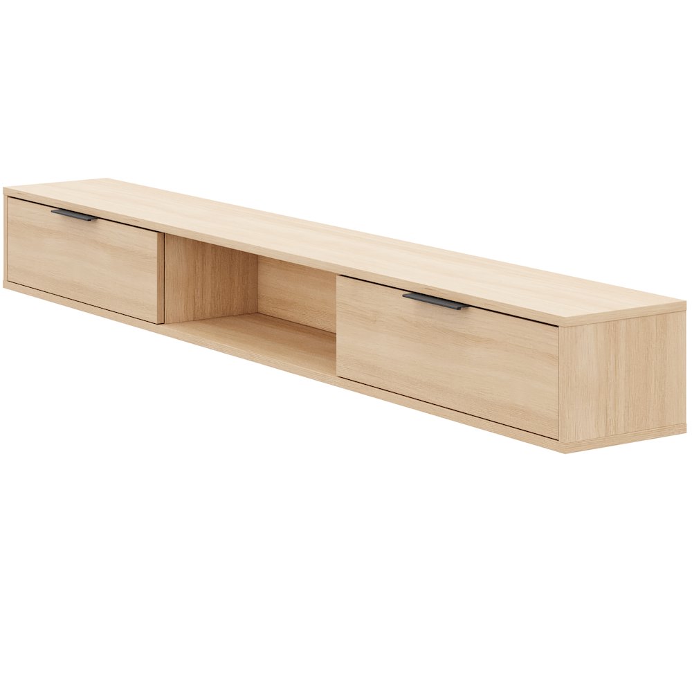 Slim 72” Wall-mounted TV Stand with 2 Storage Cabinets