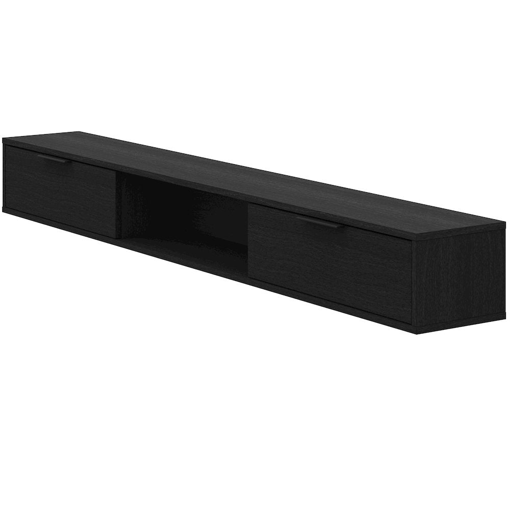 Slim 72” Wall-mounted TV Stand with 2 Storage Cabinets