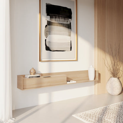 Slim 72” Wall-mounted TV Stand with Storage Cabinet