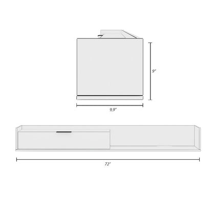 Slim 72” Wall-mounted TV Stand with Storage Cabinet