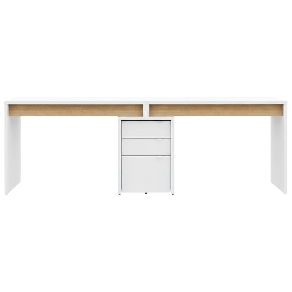 White 3-Piece Home Office Set With Multi-Purpose Desks And Storage Solutions