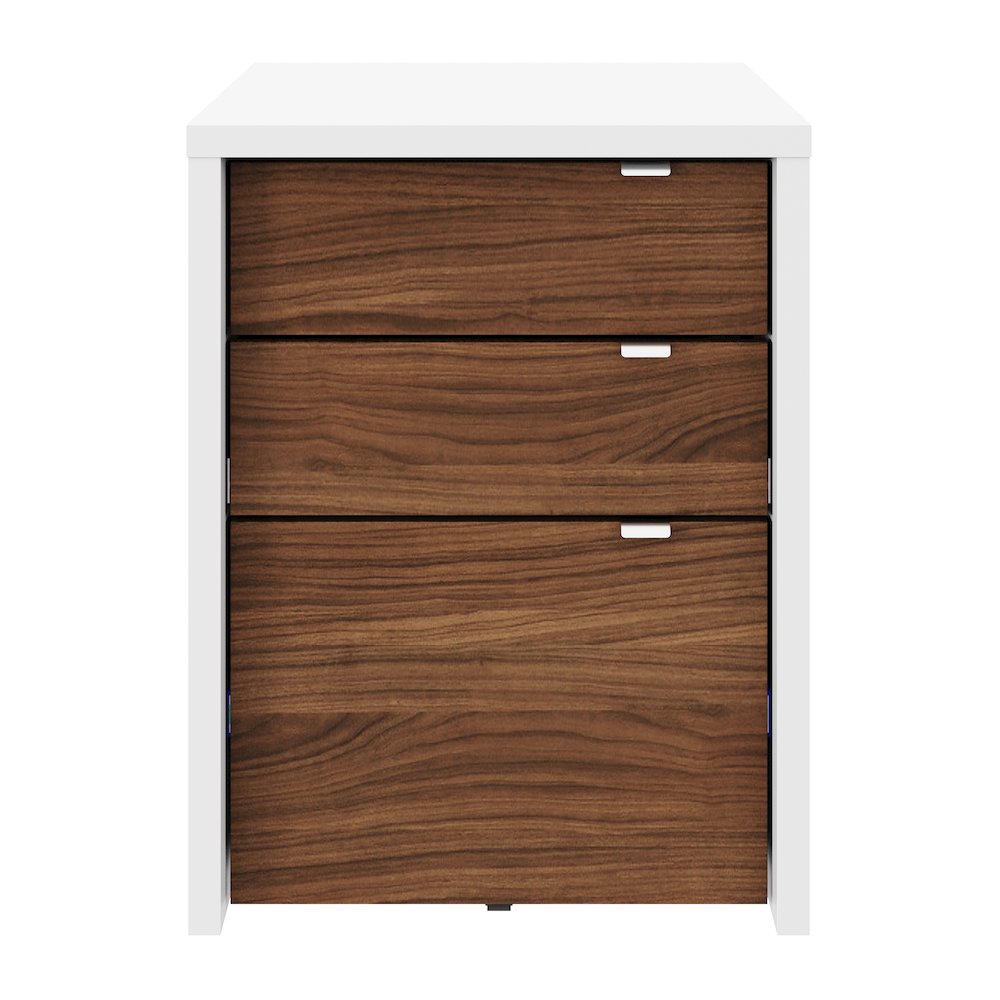 Multi-Purpose Storage Office Storage And Filling Cabinet, White & Walnut