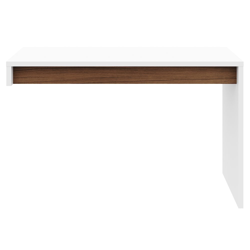 Reversible Desk Panel For Home Office, White & Walnut