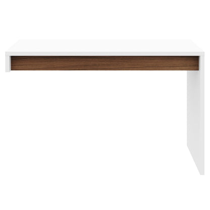 Reversible Desk Panel For Home Office, White & Walnut