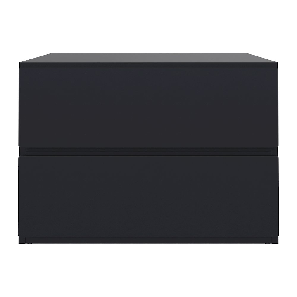 Nightstand With 1-Drawer And Folding Door In Black
