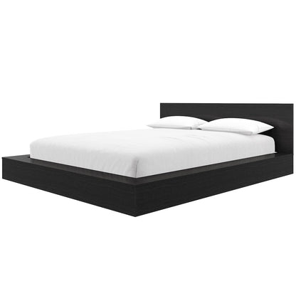 Kanso Low Platform Bed Set in Black Karsima