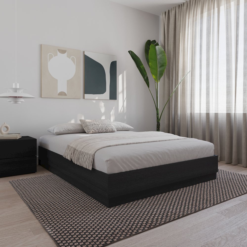 Milano Platform Bed Frame In Black Karisma