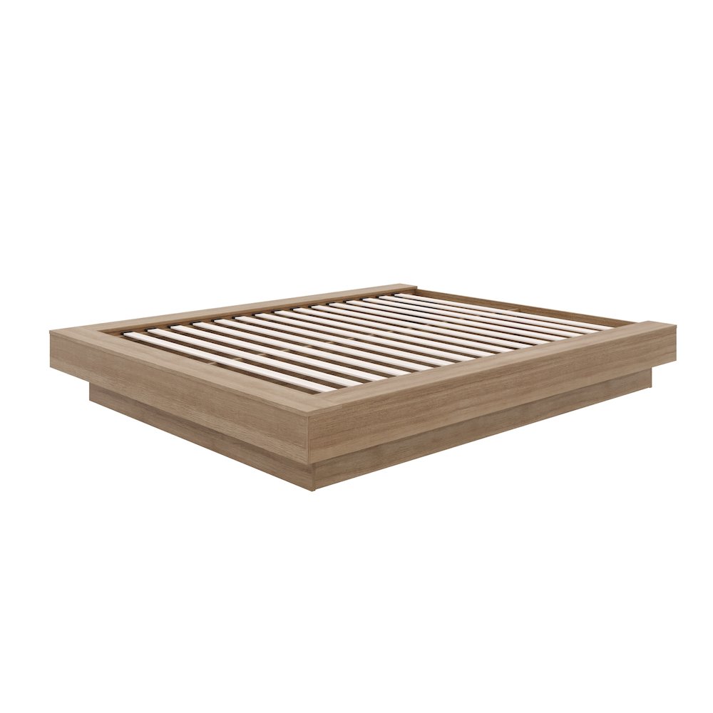 Marconi Platform Bed Frame In Brown Oak