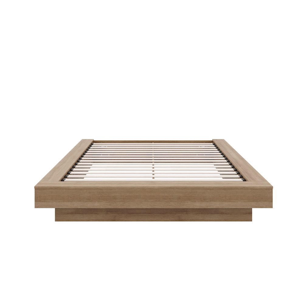 Marconi Platform Bed Frame In Brown Oak