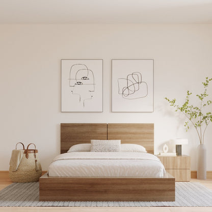James Nightstand With 2-Drawers In Brown Oak