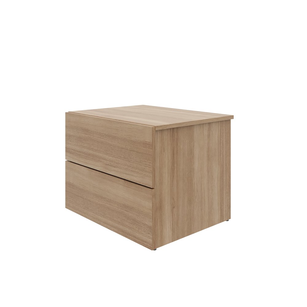 James Nightstand With 2-Drawers In Brown Oak