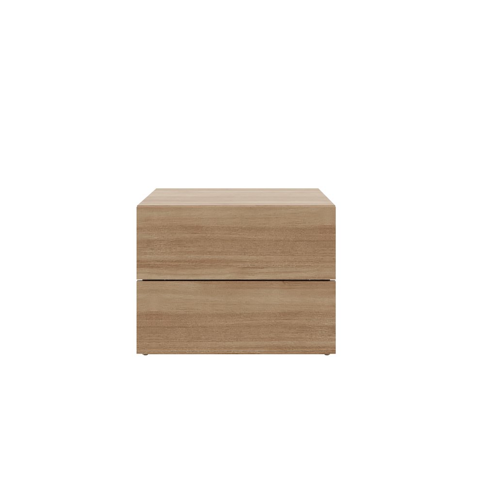 James Nightstand With 2-Drawers In Brown Oak