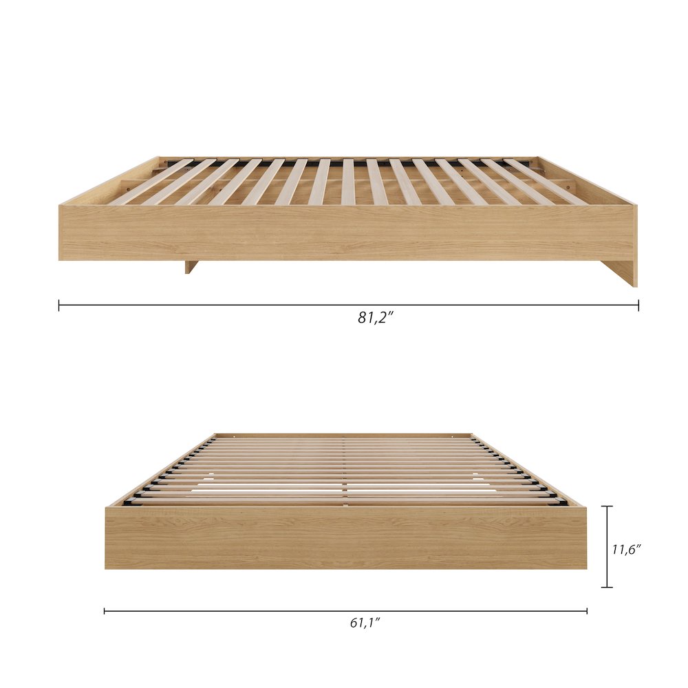 Platform Bed Frame In Queen|Natural Maple