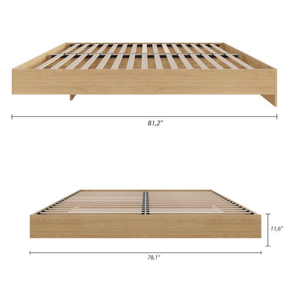 Platform Bed Frame, King, Natural Maple