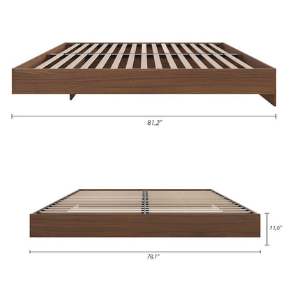 Platform Bed Frame, King, Walnut