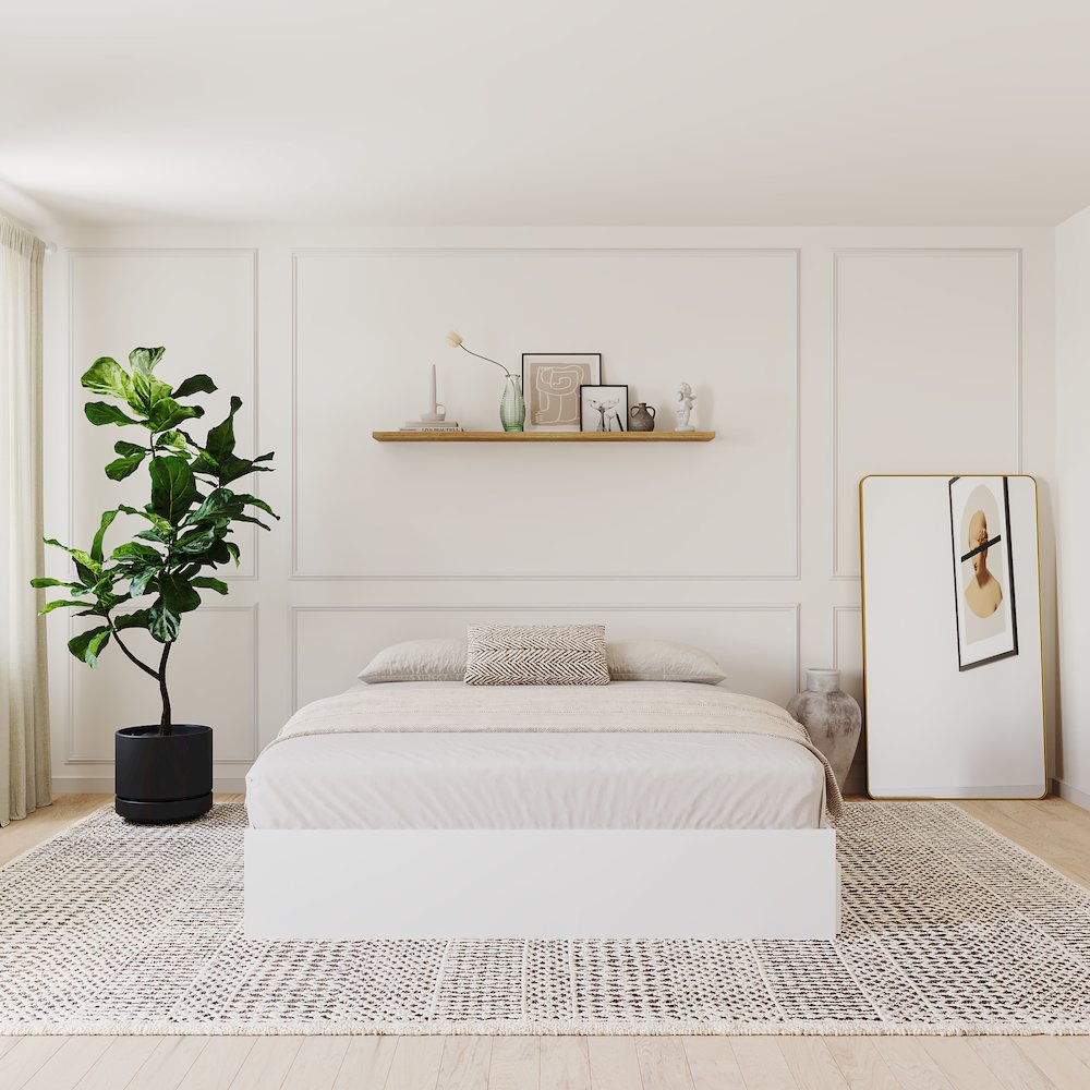 3-Drawer Storage Bed Frame, Queen|White